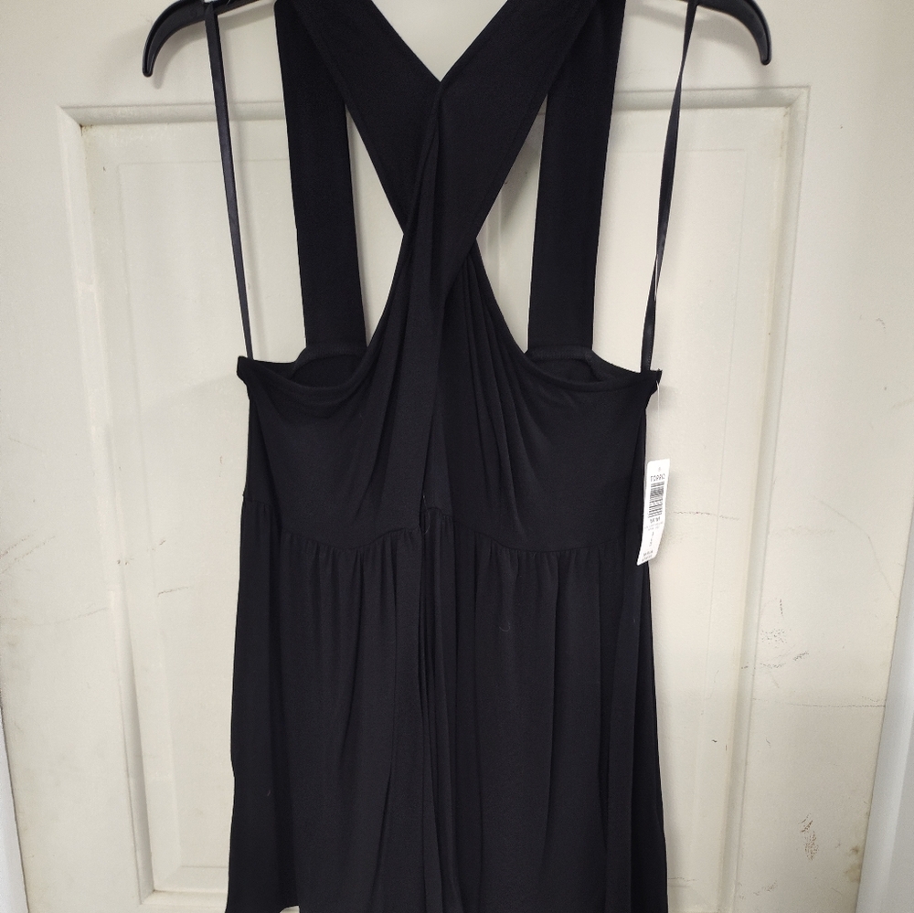 Torrid Black Cut Out Pleated Halter Top